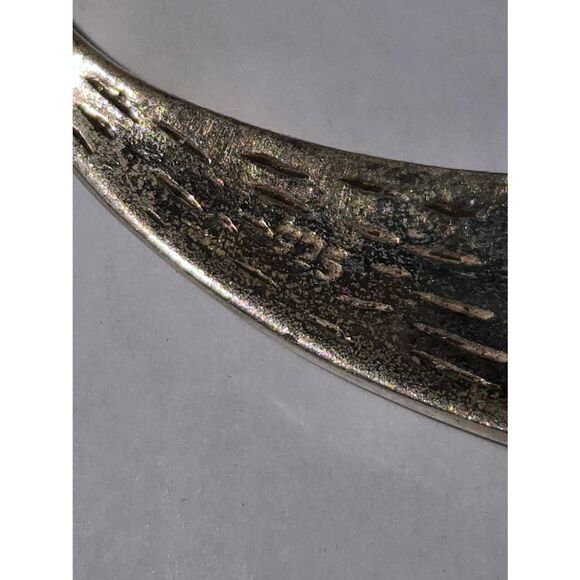 Vintage 925 Sterling Silver Marcasite Twisted Ribbon Heart Pin Brooch - Picture 3 of 3